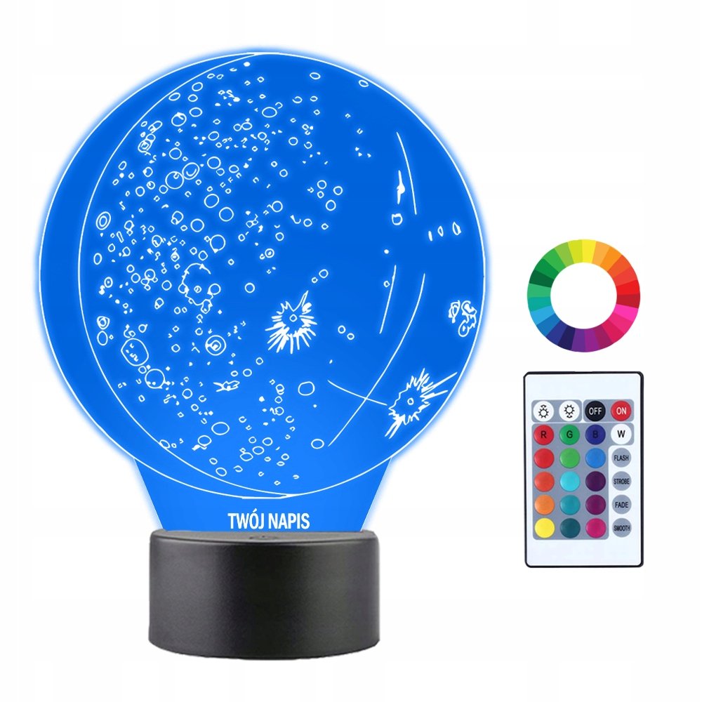 Lampka Nocna 3D LED Merkury Planeta Prezent