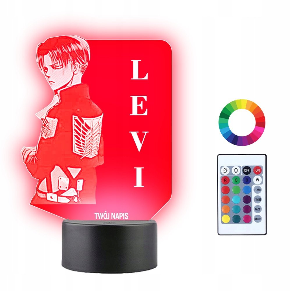 Lampka Nocna 3D LED Levi Attack On Titan Prezent