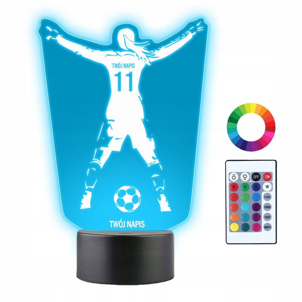 Lampka Nocna 3D LED Piłkarka Piłka Nożna Bramkarka