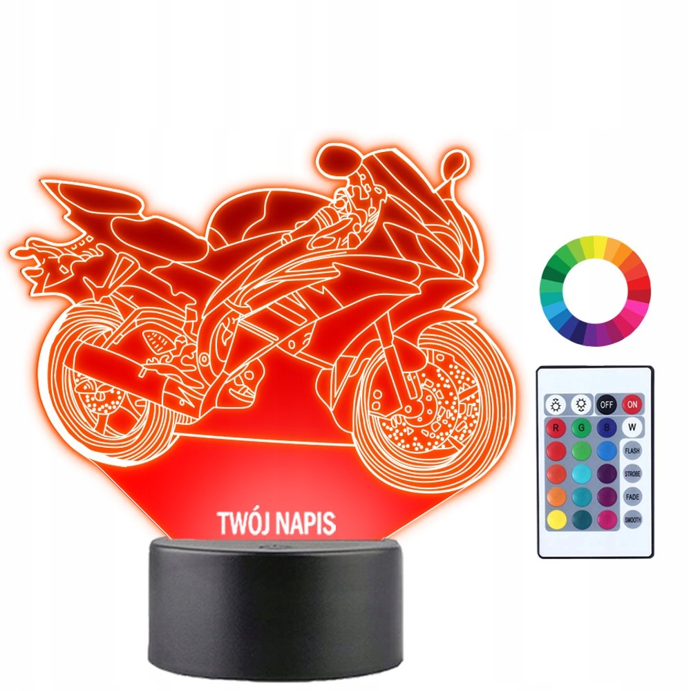 Lampka Nocna 3D LED Motor Motocykl Prezent
