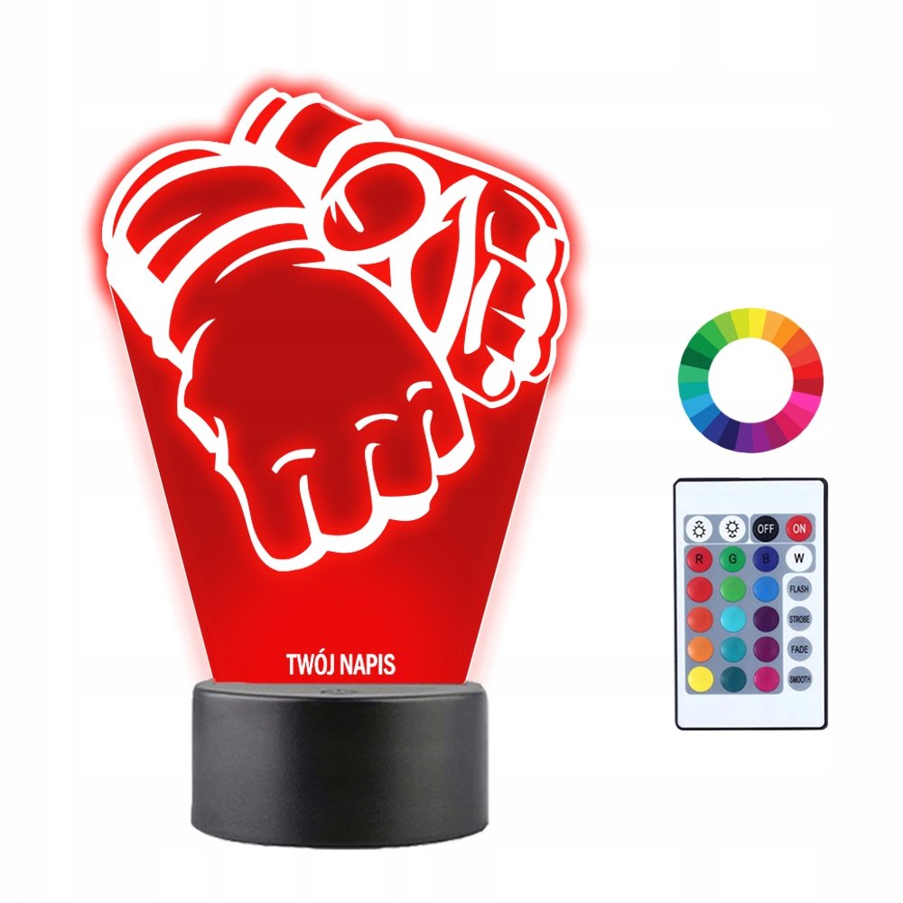 Lampka Nocna 3D LED Rękawice MMA Prezent