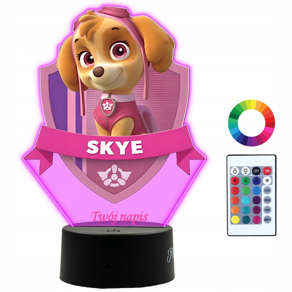 Lampka Nocna z Nadrukiem 3D LED Psi Patrol Skye