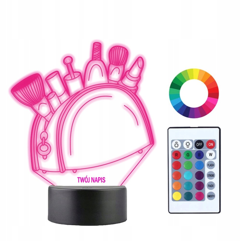 Lampka Nocna 3D LED Kosmetyczka Prezent