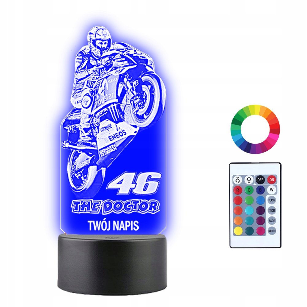 Lampka Nocna 3D LED Moto GP Valentino Rossi 46