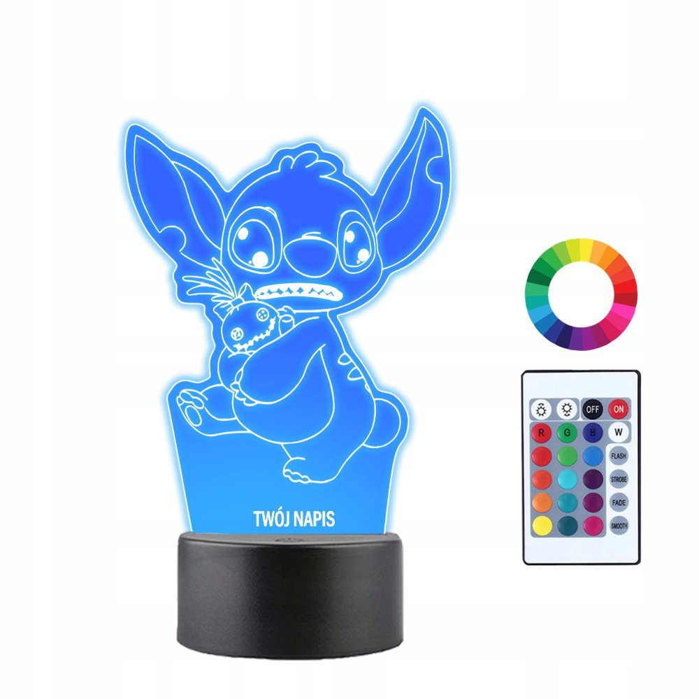 Lampka Nocna 3D LED Lilo i Stitch Prezent