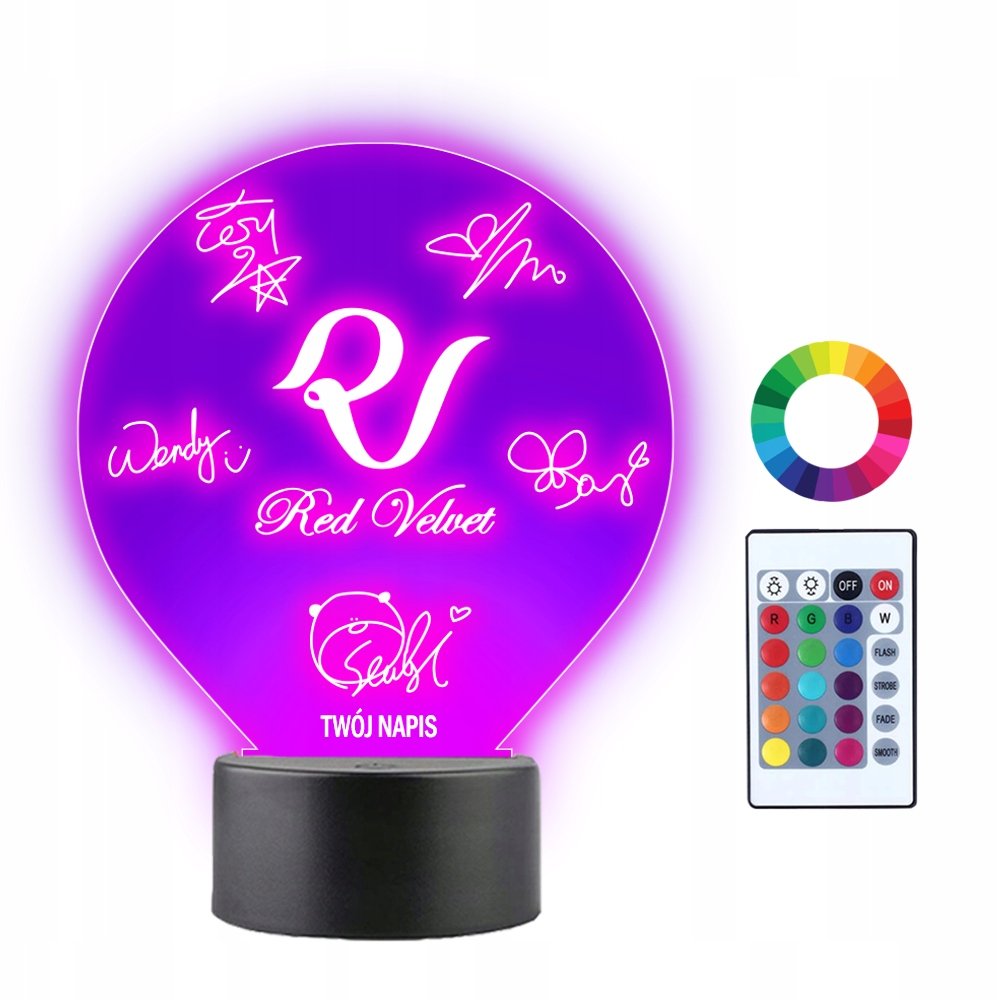 Lampka Nocna 3D LED Red Velvet Autografy K-pop