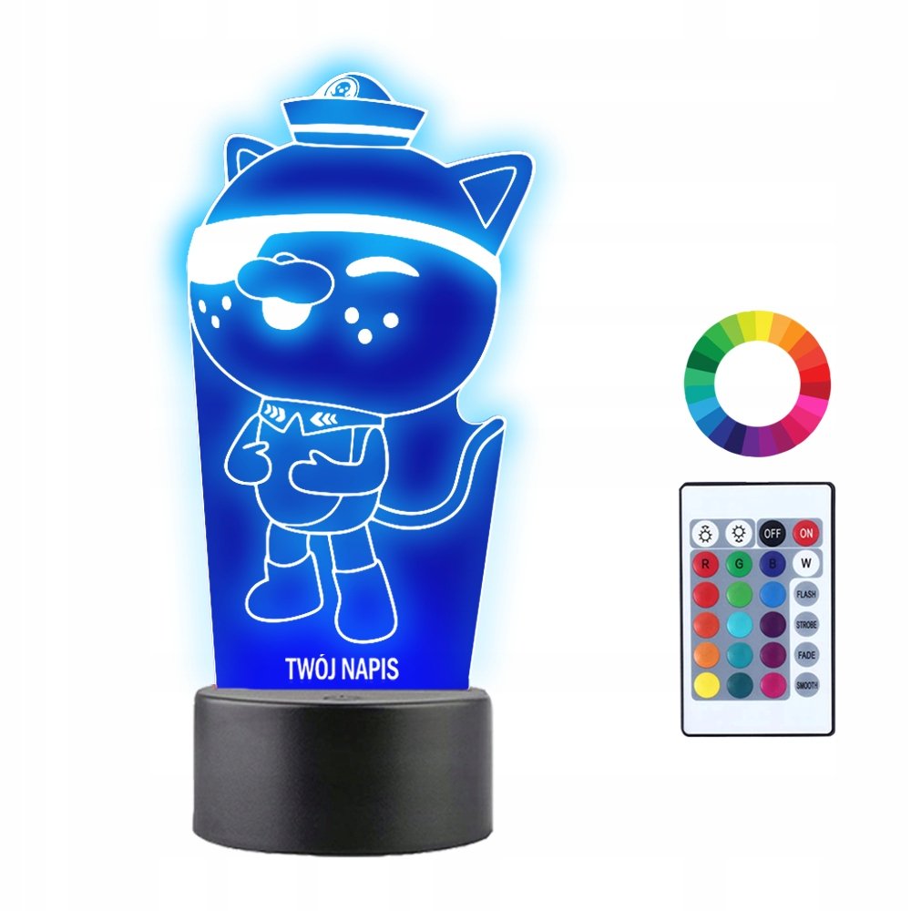 Lampka Nocna 3D LED Kocurro Oktonauci Prezent
