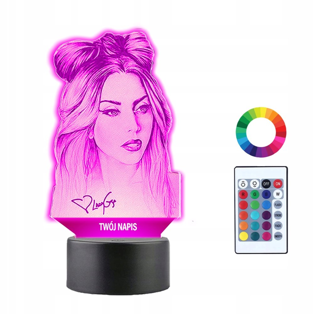 Lampka Nocna 3D LED Lady Gaga Prezent