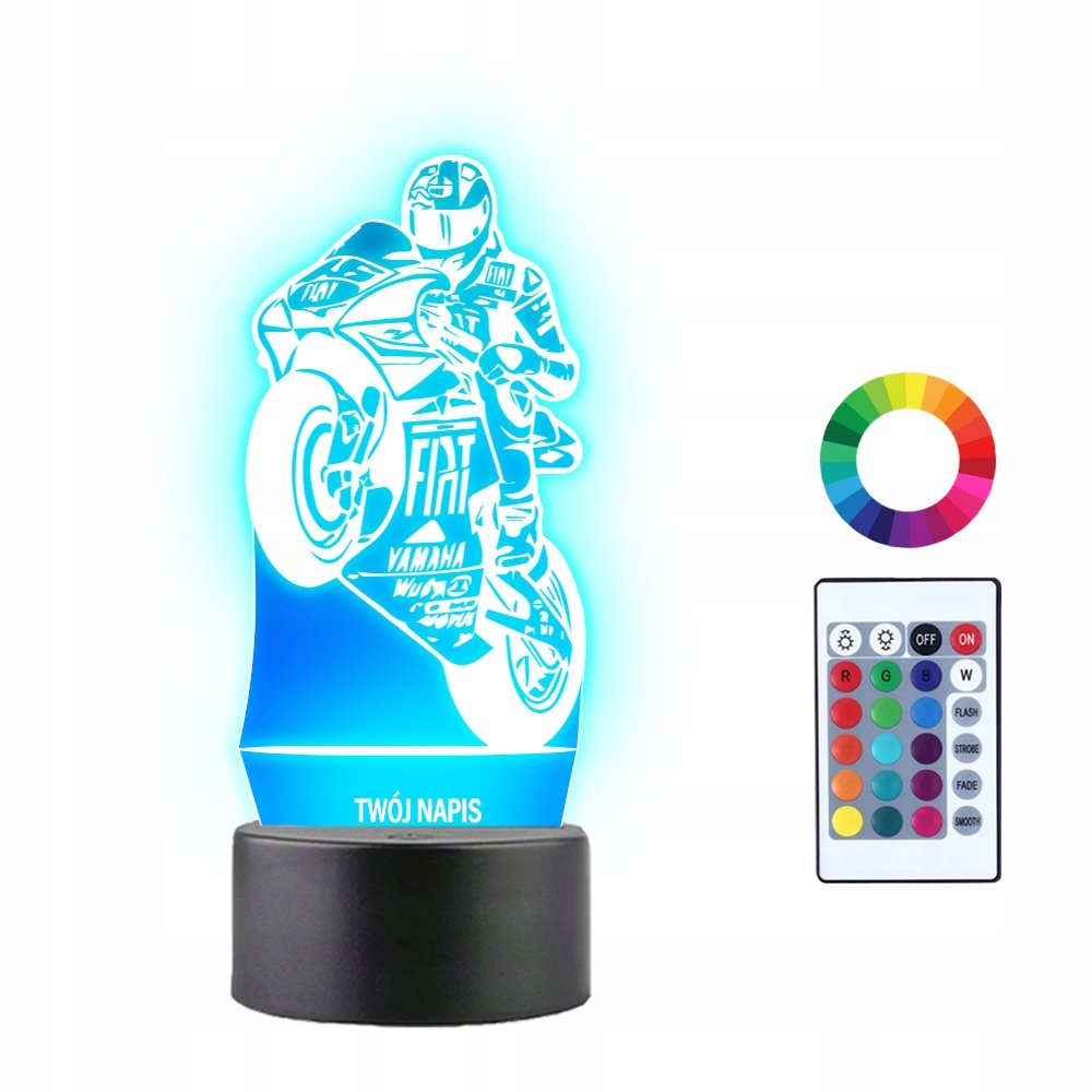 Lampka Nocna 3D LED MotoGP Motor Motocykl Prezent