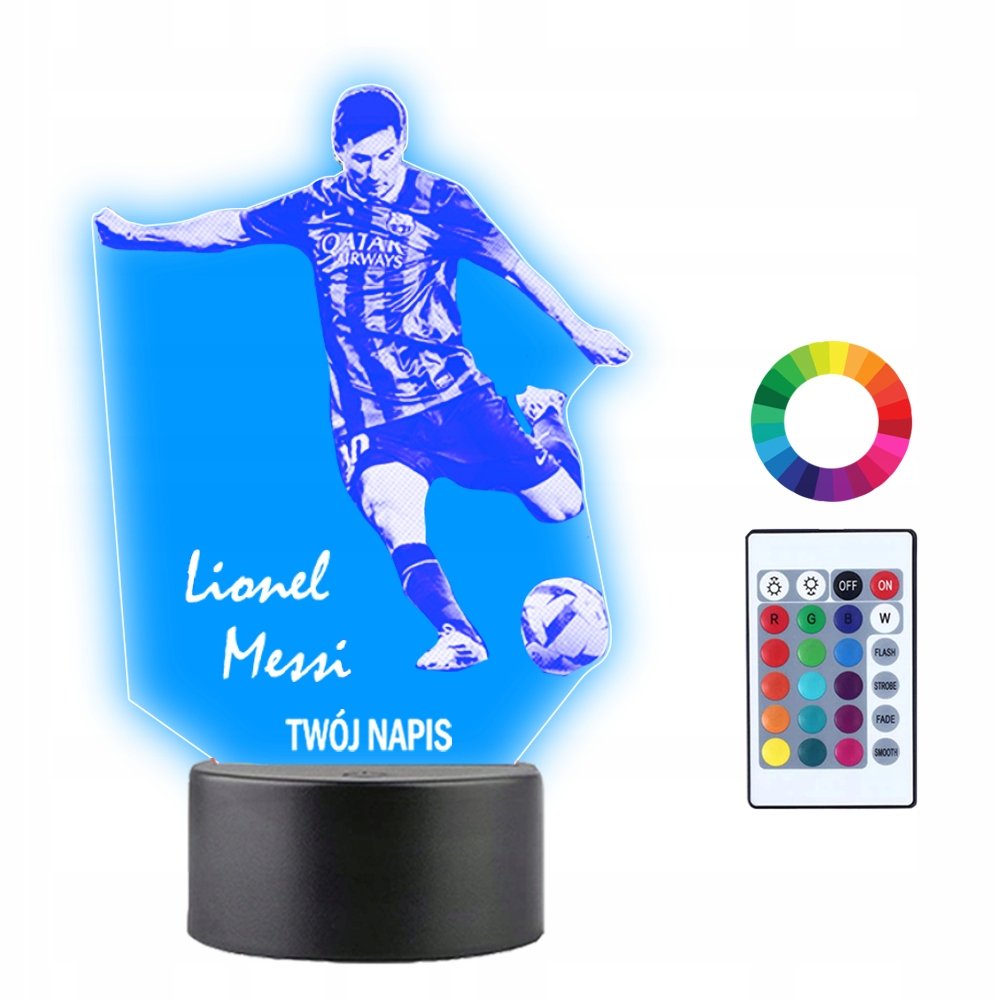 Lampka Nocna 3D LED Lionel Leo Messi Piłkarz
