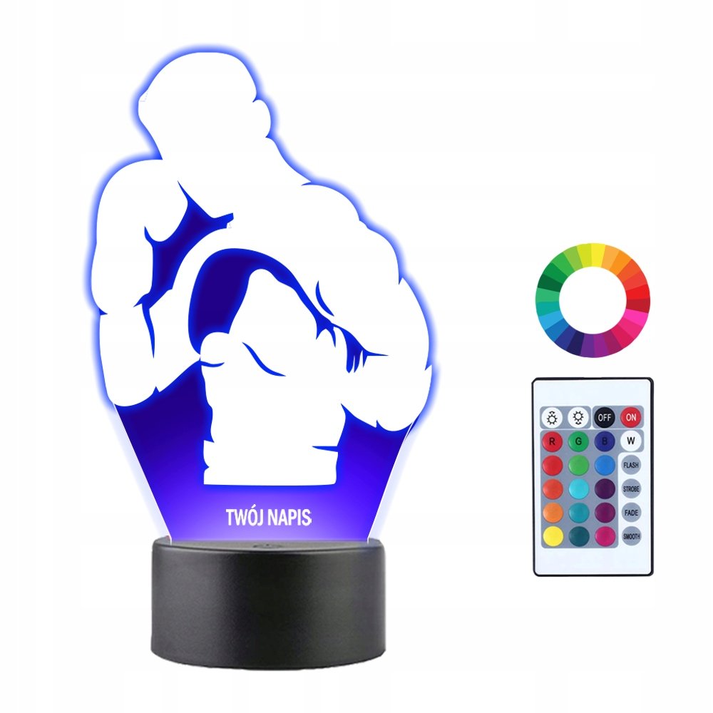 Lampka Nocna 3D LED Mężczyzna Boks Boxing