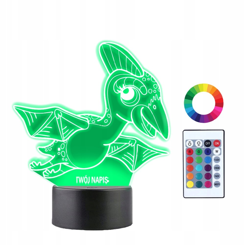 Lampka Nocna 3D LED Pterodaktyl Dinozaur Prezent