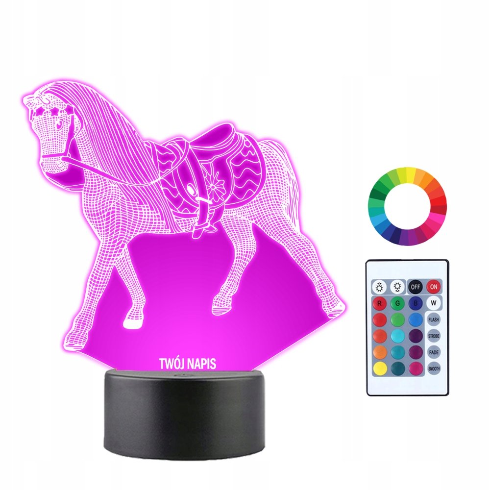 Lampka Nocna 3D LED Koń Konik Prezent
