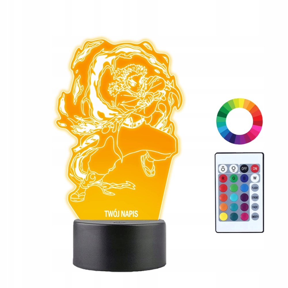 Lampka Nocna 3D LED Rengoku Demon Slayer Prezent