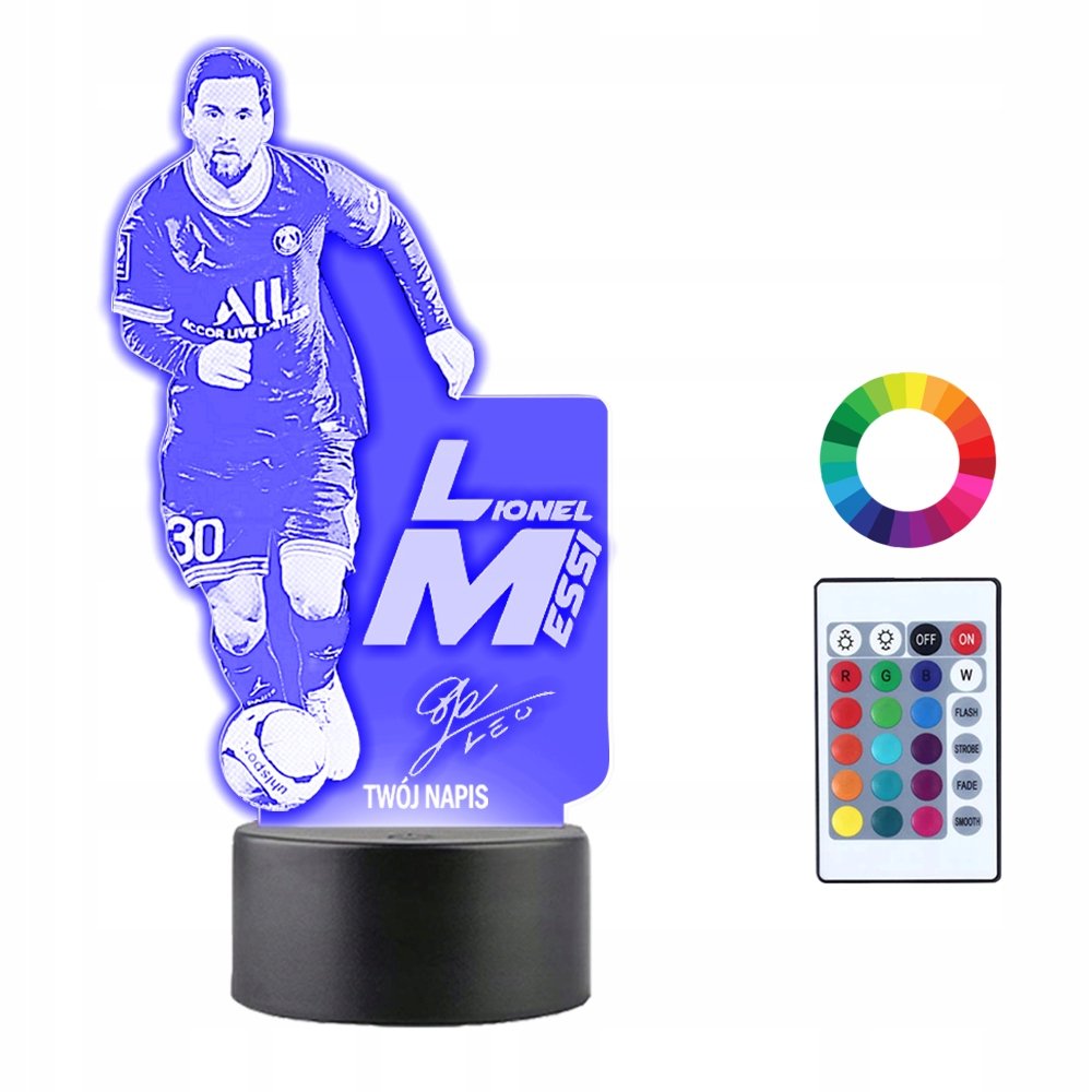 Lampka Nocna 3D LED Lionel Messi Prezent
