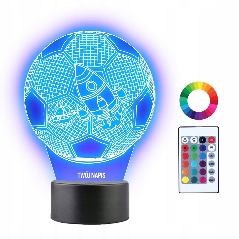 Lampka Nocna 3D LED Piłka w Kosmosie