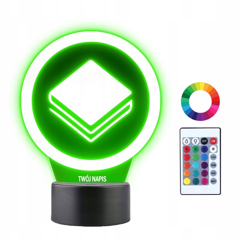 Lampka Nocna 3D LED Kryptowaluta Stratis Prezent