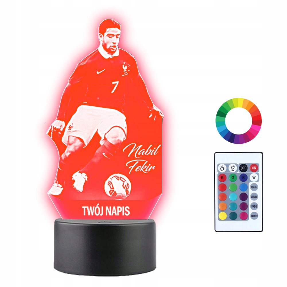 Lampka Nocna 3D LED Nabil Fekir Prezent