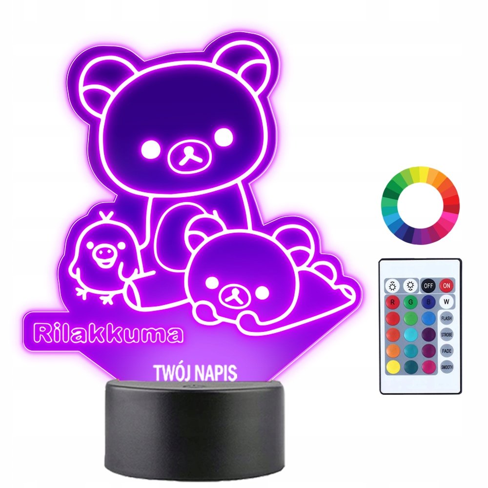 Lampka Nocna 3D LED Rilakkuma Prezent