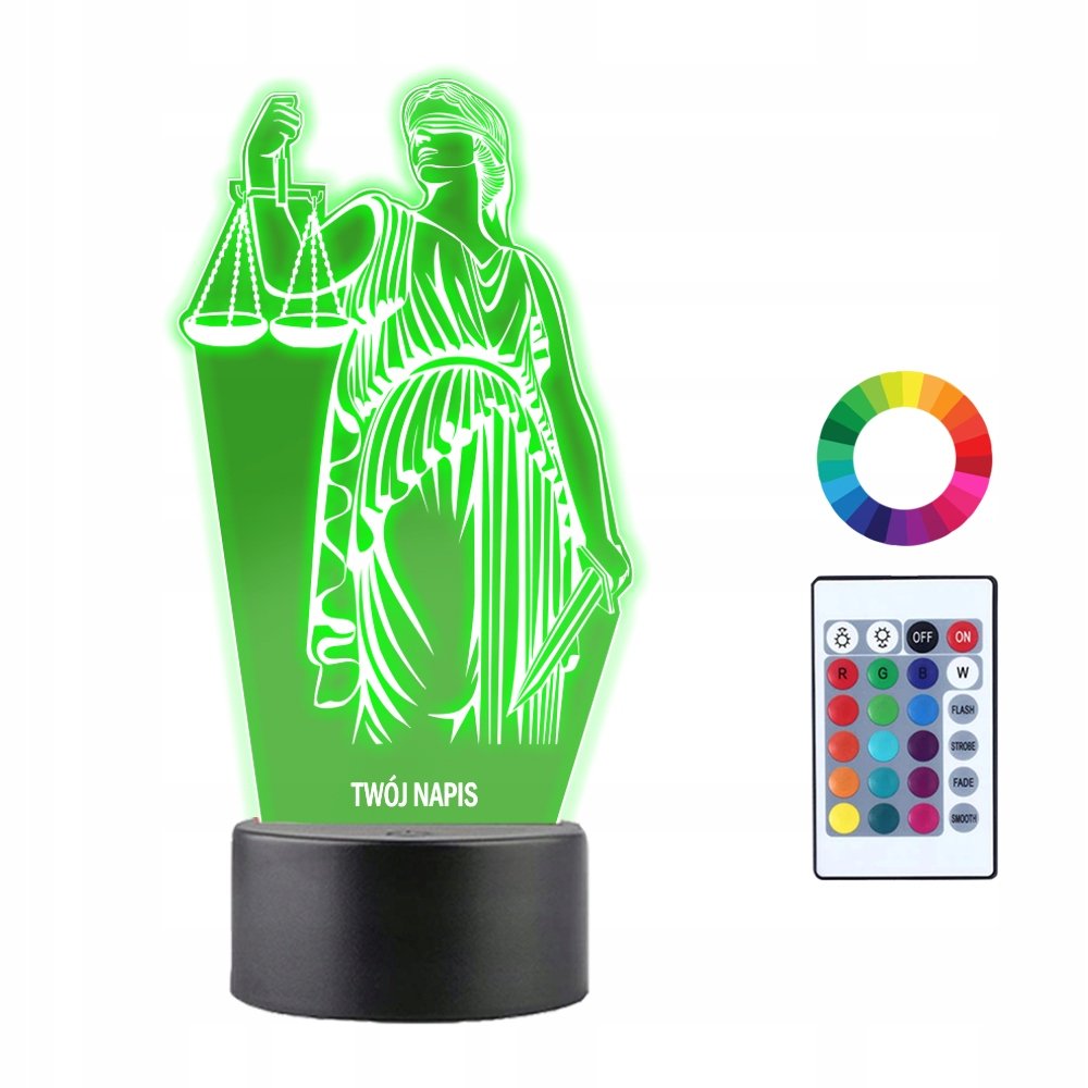 Lampka Nocna 3D LED Prokurator Adwokat Prezent