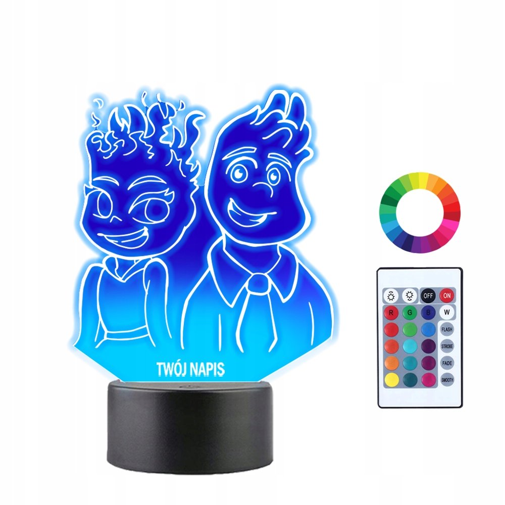 Lampka Nocna 3D LED Między Nami Żywiołami Prezent