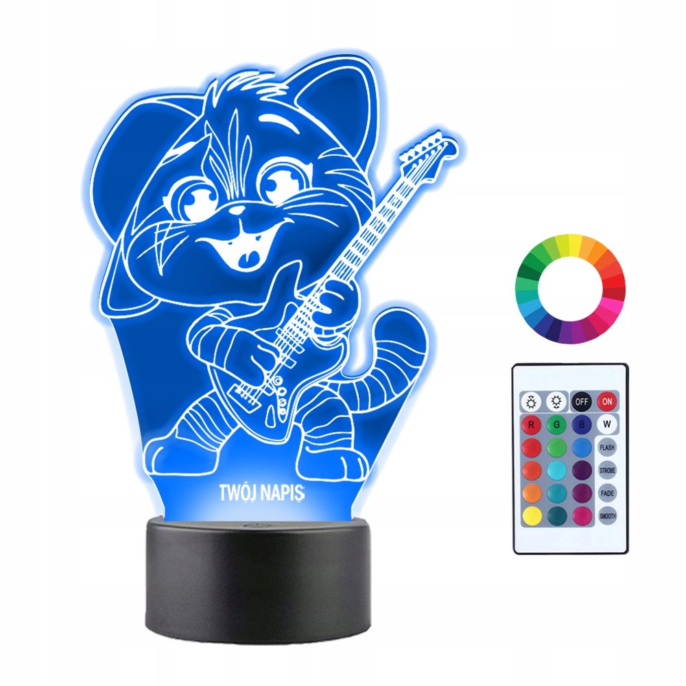 Lampka Nocna 3D LED Lampo 44 Koty
