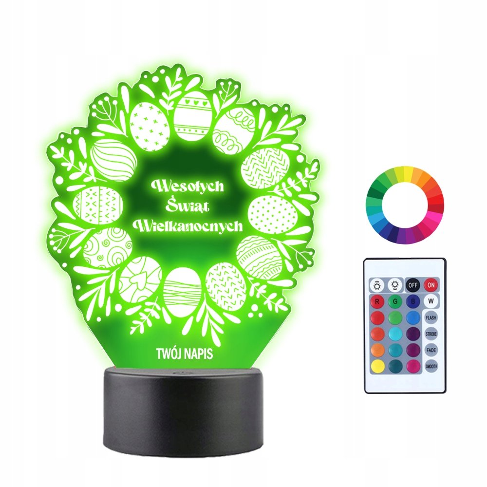 Lampka Nocna 3D LED Prezent na Wielkanoc