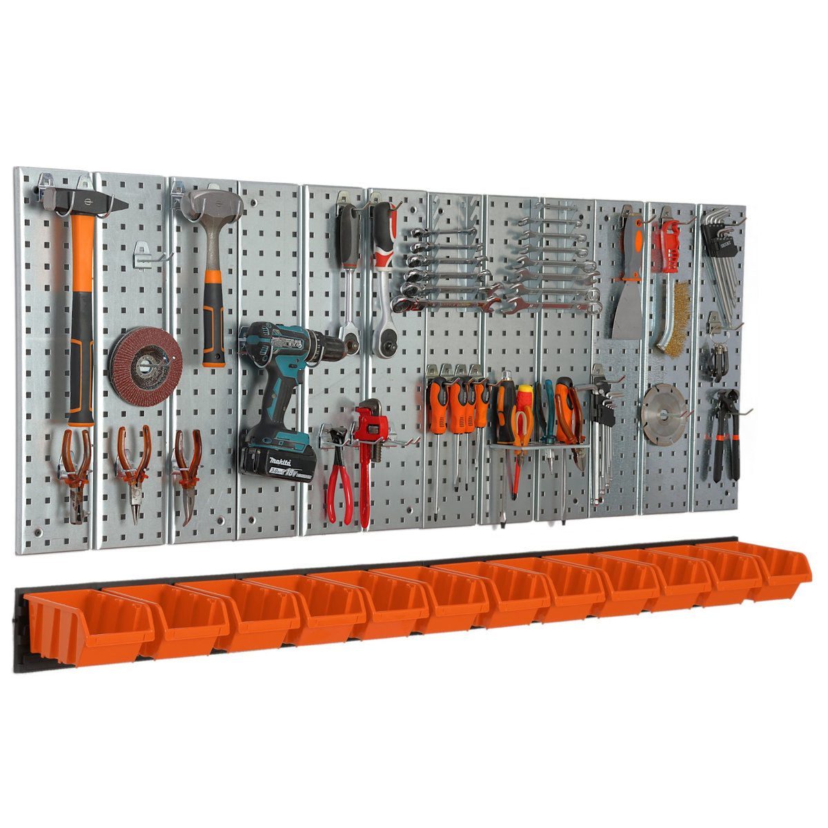 Metalowa tablica narzędziowa uchwyty 12 kuwet