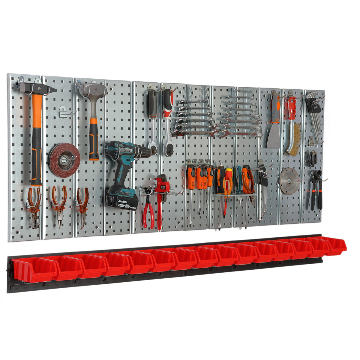 Metalowa tablica narzędziowa uchwyty 15 kuwet