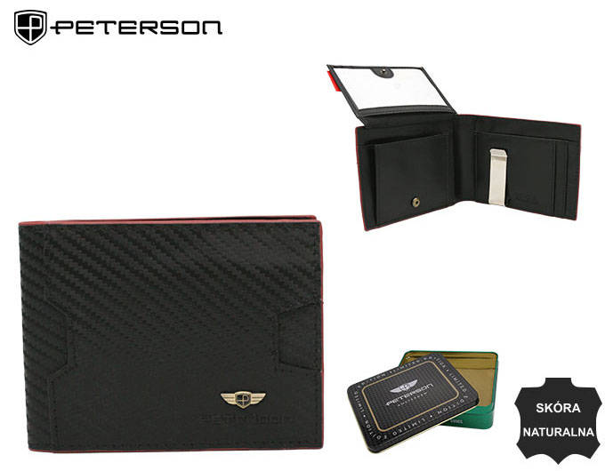 Elegancki, skórzany portfel męski z systemem RFID — Peterson