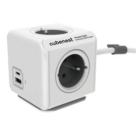 Przedłużacz CubeNest Powercube Extended USB PD 20W, USB, USB-C, 4x zásuvka, 1,5m (PC420GY) Szary /Biały