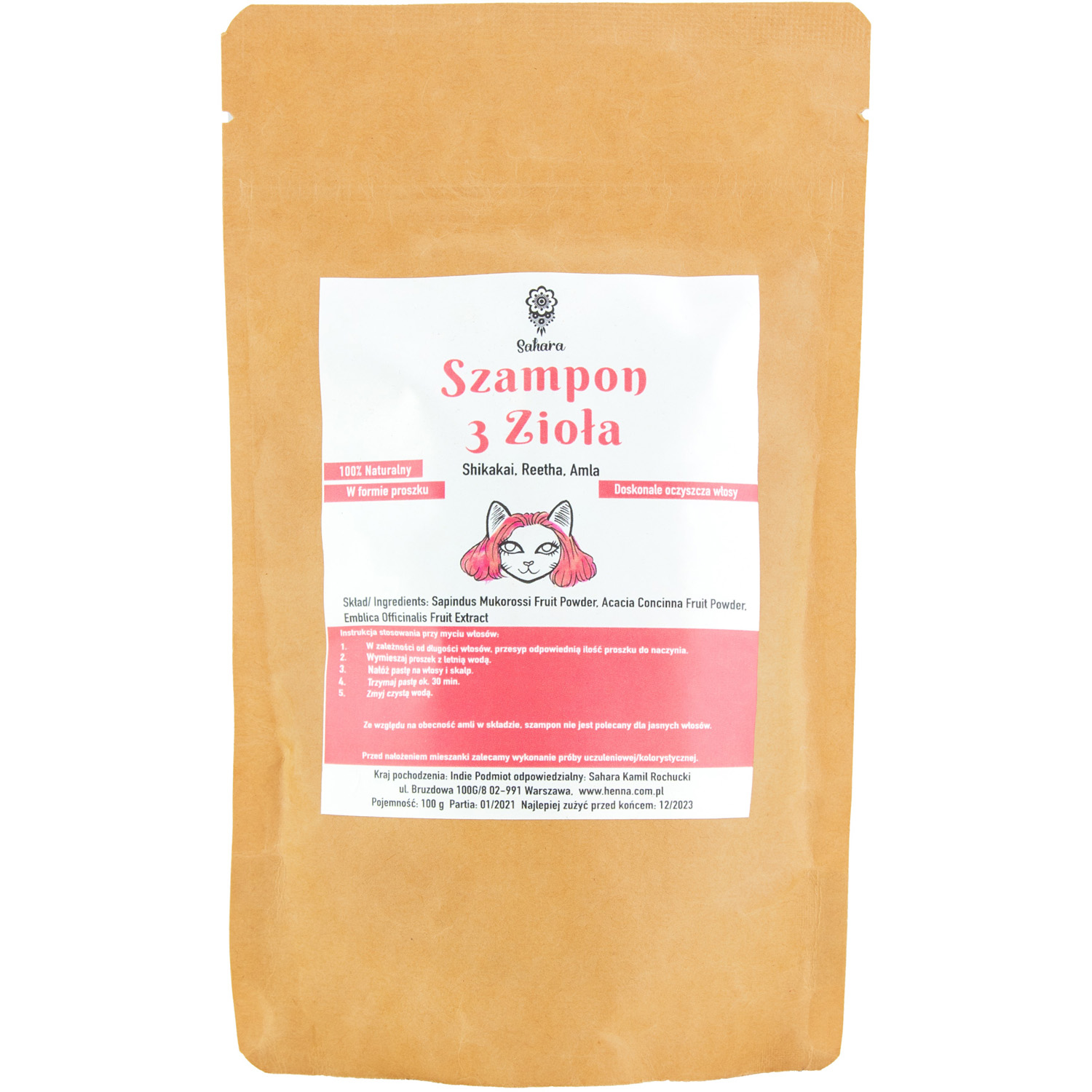 szampon naturalny do włosów, 100 g