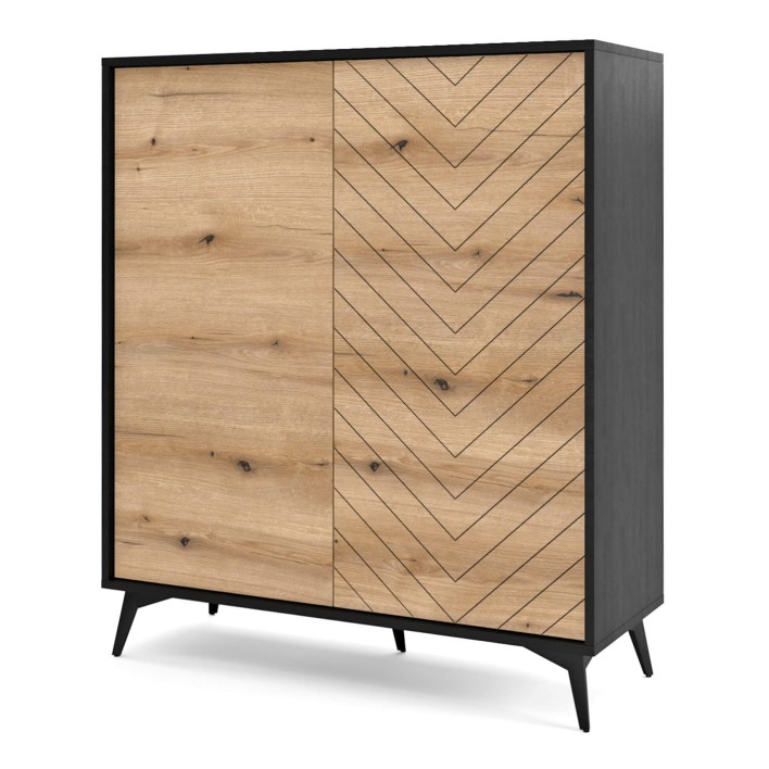Komoda DIAMOND KD104 Dąb evoke / czarny