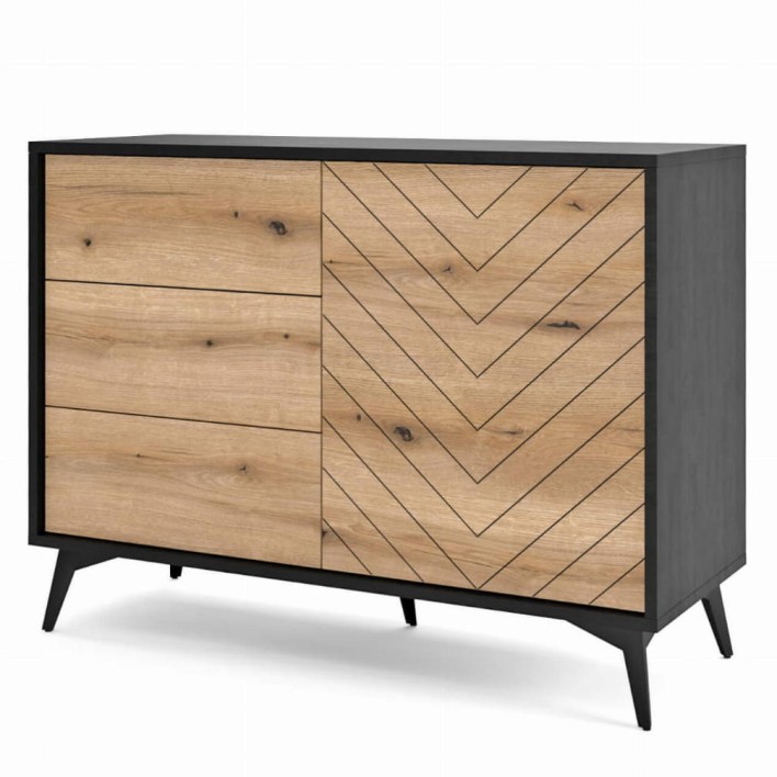 Komoda DIAMOND KSZ104 Dąb evoke / czarny