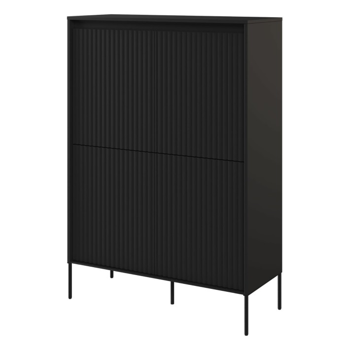 Komoda wysoka TREND 03 czarny/czarne nogi