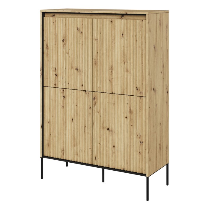 Komoda wysoka TREND 03 dąb artisan/czarne nogi
