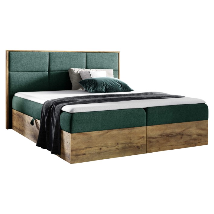 Łóżko kontynentalne 180x200 WOOD2 / materac, pojemnik