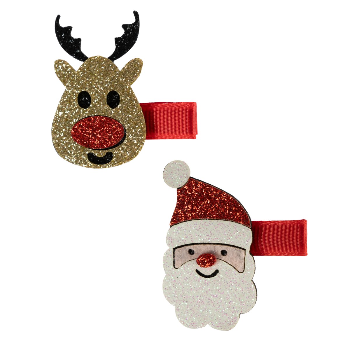 Świateczne brokatowe spinki (2 szt.)