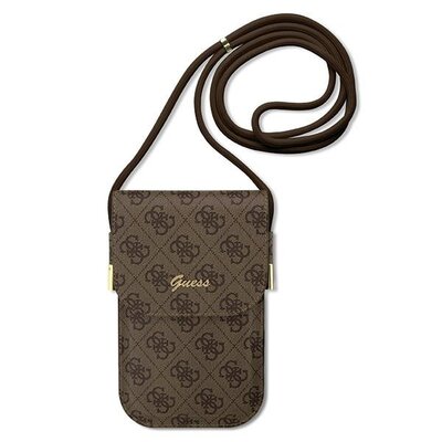 Guess Torebka etui pokrowiec + smycz GUOWBP4SNSW brązowy/brown 4G Metal Script Logo