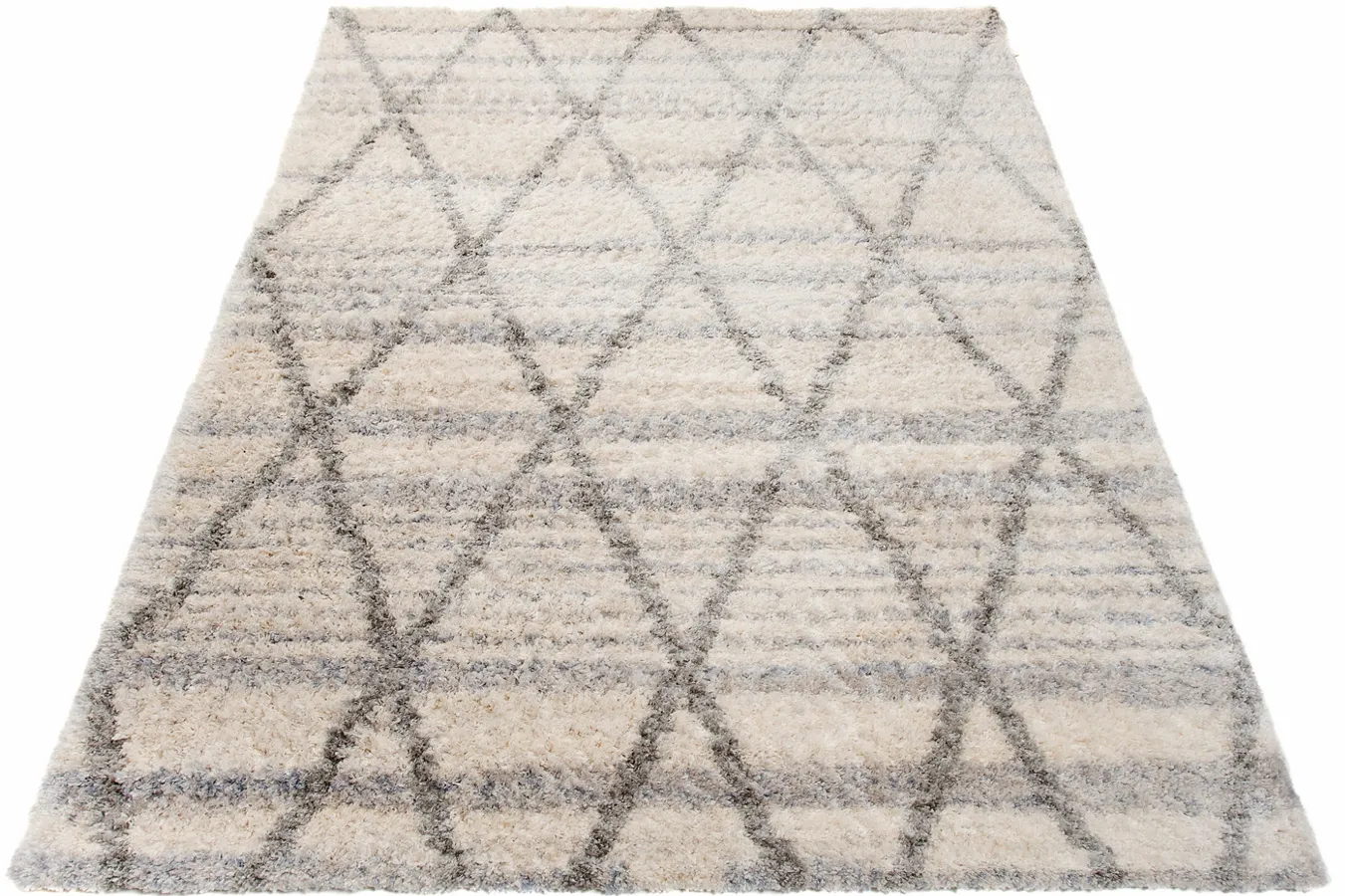 Nowoczesny kremowy dywan w długim włosiem B5-L87