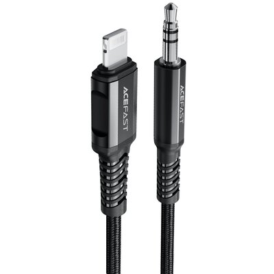 Acefast Acefast kabel audio MFI Lightning - 3,5mm mini jack (męski) 1,2m, AUX czarny (C1-06 black) C1-06-L-3,5mm black