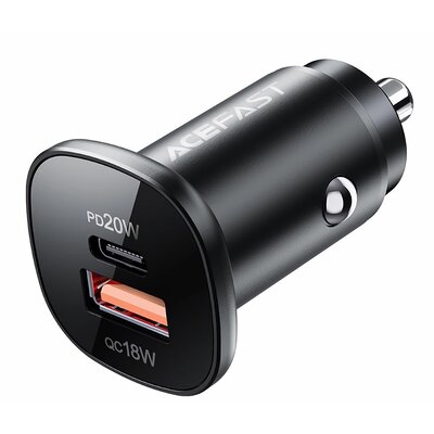Acefast ładowarka samochodowa 38W USB Typ C / USB, PPS, Power Delivery, Quick Charge 3.0, AFC, FCP czarny (B1 black) B1 black