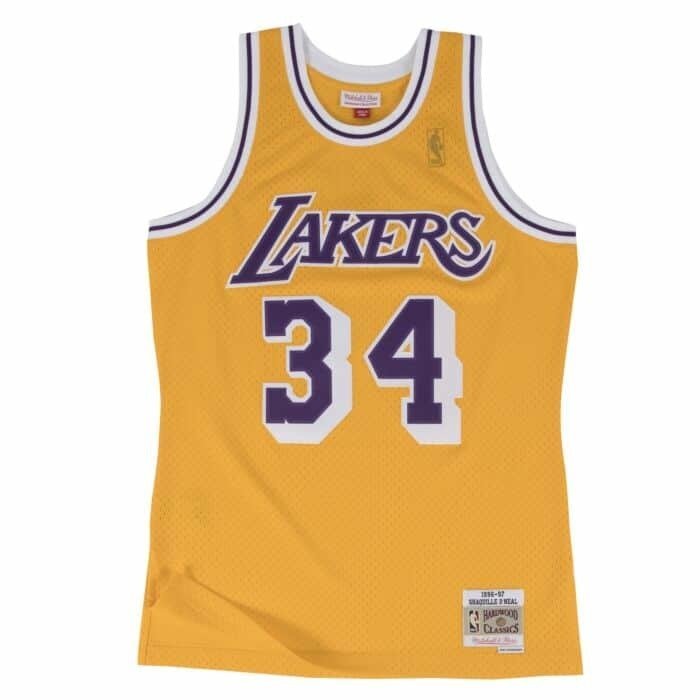 Mitchell & Ness, T-shirt męski, NBA LA Lakers Shaquille O'Neal Swingman, rozmiar XL