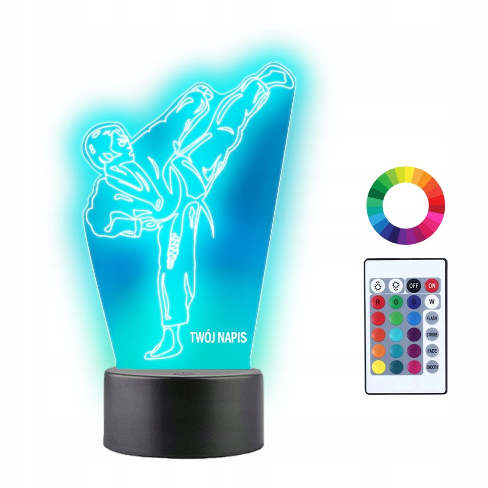 Lampka Nocna 3D LED Karate Sztuki Walki