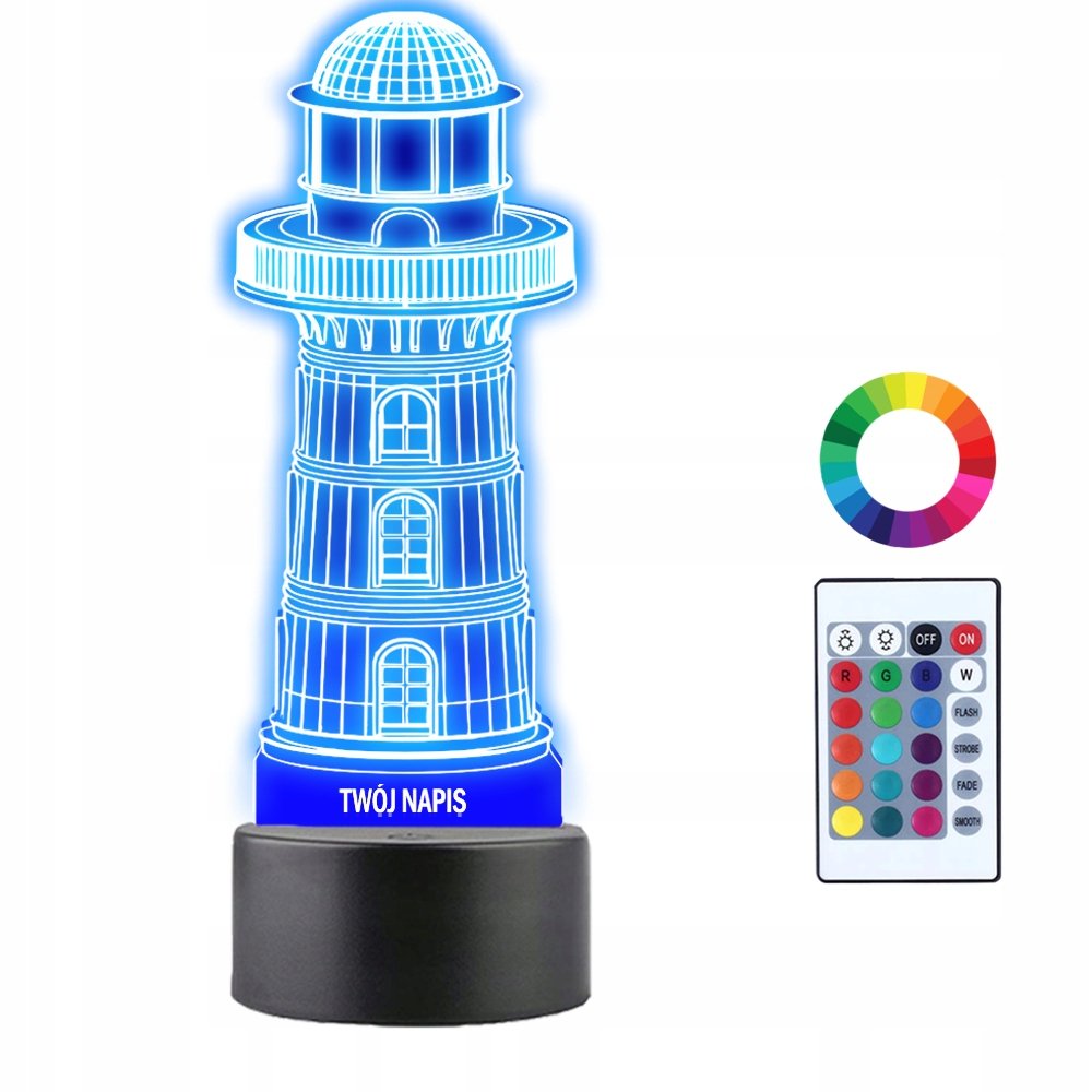 Lampka Nocna LED 3D Latarnia Morska