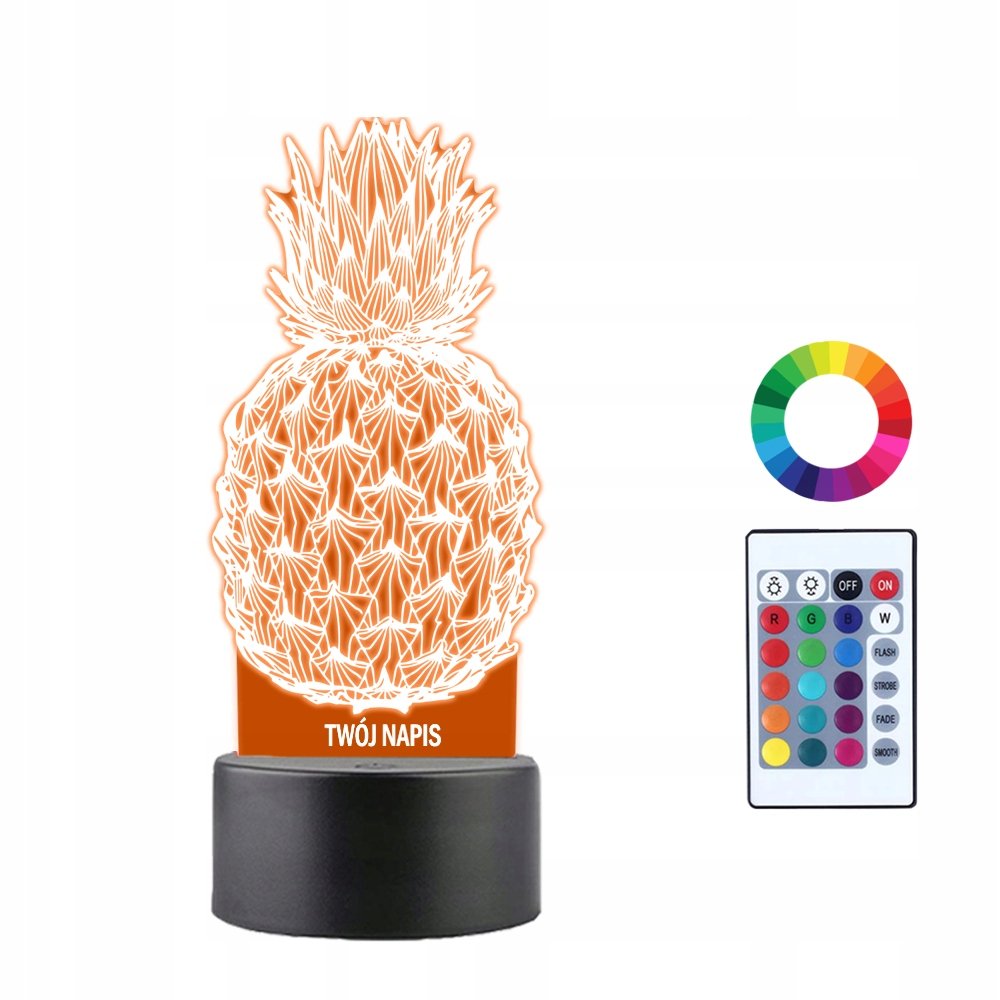 Lampka Nocna LED 3D Ananas Owoc
