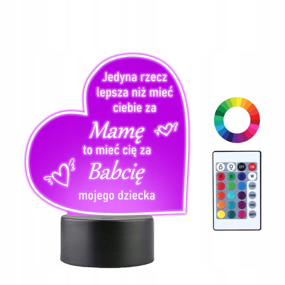 Lampka Nocna LED Babcia Mama Prezent Upominek