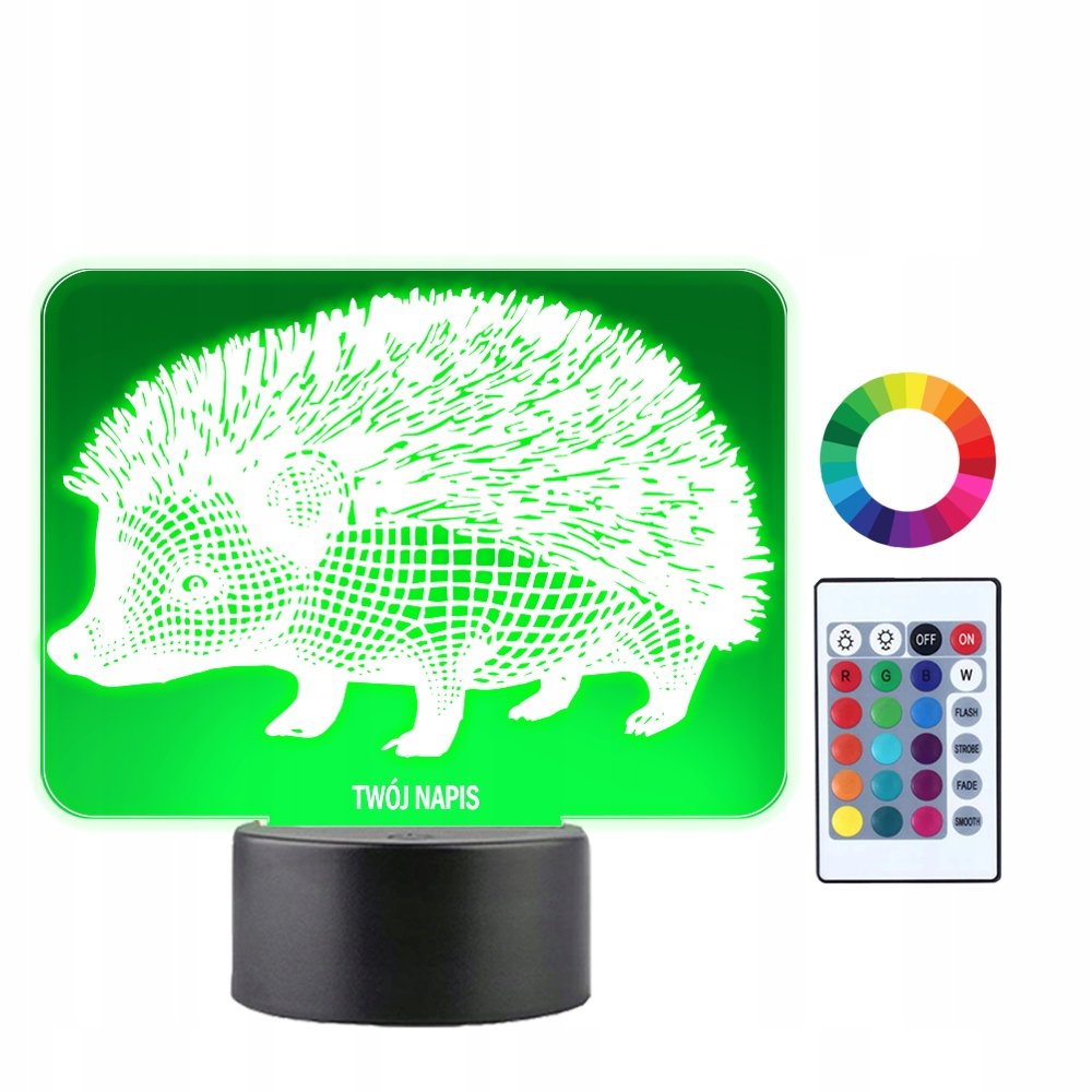 Lampka Nocna 3D LED Jeż Jeżyk Prezent