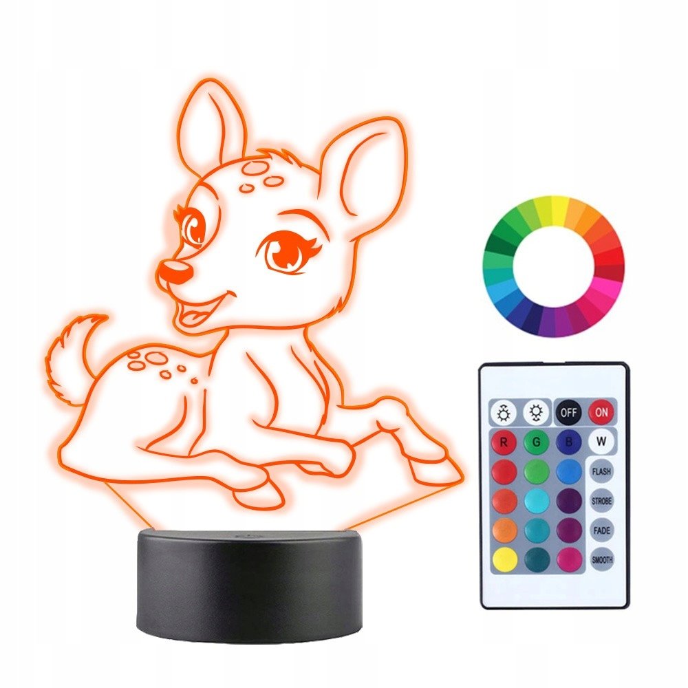 Lampka Nocna 3D LED Jelonek Sarenka Prezent