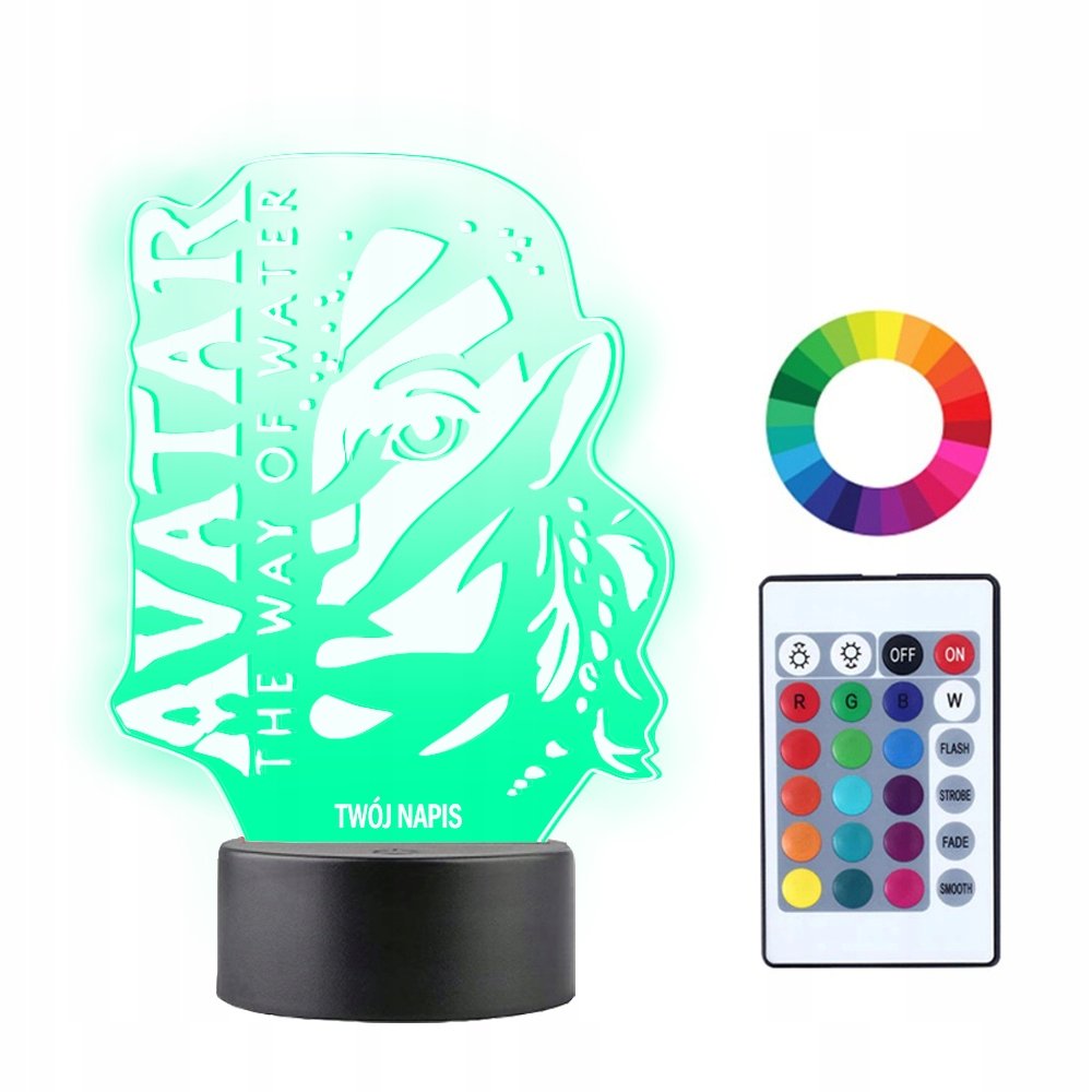 Lampka Nocna LED 3D Avatar Istota Woda
